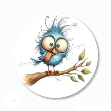 Soo Cute Crazy Kooky Blue Bird Scrapbook Stickers Favors Envelope Seals