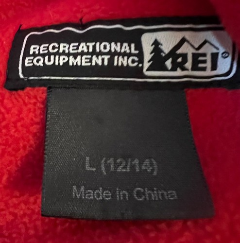 REI Rain Windbreaker Jacket Full Zip Hooded Fleece Lined L(12-14j Growth Tuck - Picture 6 of 8