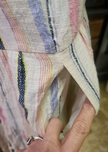 Anthropologie Pink Georgina Striped Cotton Dress Size Medium HIGH LOW - Picture 6 of 14