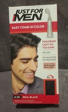 Just For Men Easy Comb-In Color Mens Hair Dye Real Black, A-55