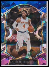 2020-21 Panini Select #16 Derrick Rose Blue White Purple Cracked Ice