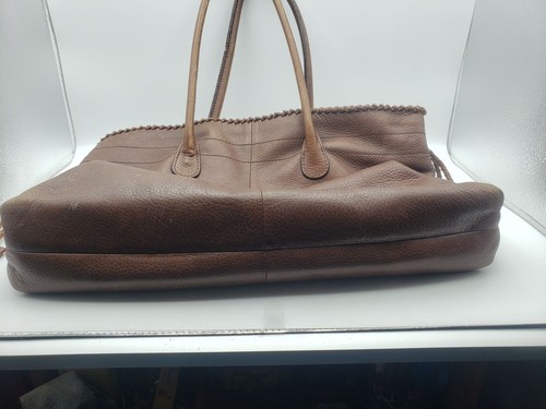 Banana Republic Leather Satchel Purse Whipstitch Magnetic Closure Vintage - Picture 14 of 14