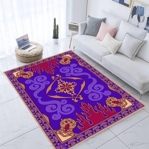 Aladdin Magic Carpet Teppich Lila Disney Inspiriert Bereich Kinderzimmer Wohndeko Geschenk - Bild 1 von 12