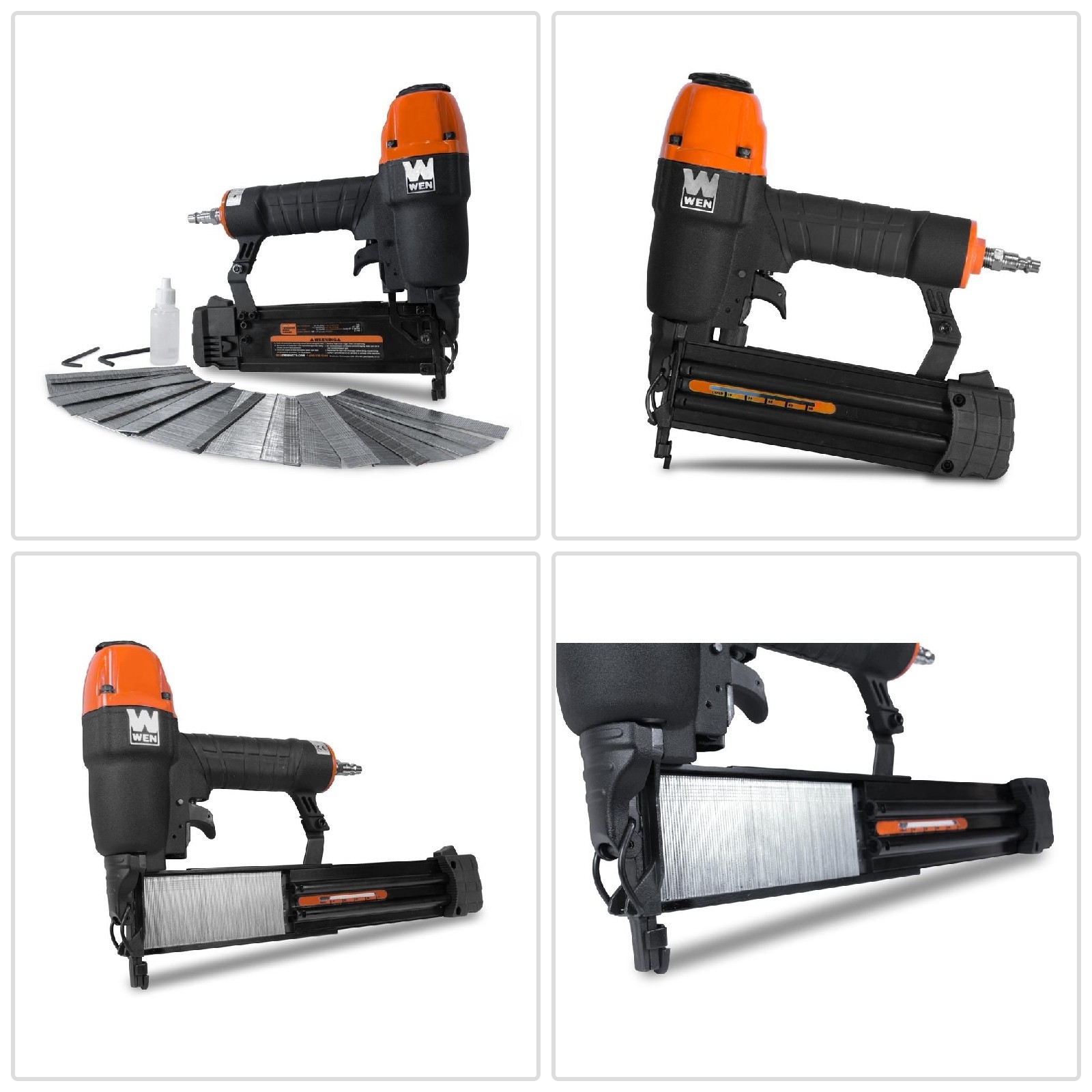 18-Gauge 3 8 in.- 2 in. Pneumatic Nailer With 2000 Nails Hassle-Free Nose Latch 18-Gauge 3 8 in.- 2 in. Pneumatic Nailer With 2000 Nails Hassle-Free Nose Latch