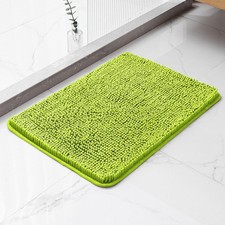 17x24 Inch Lime Green Plush Chenille Bathroom Rugs NonSlip Bath Mat Absorbent