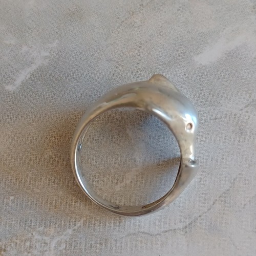 Vintage Sterling Silver 925 Chunky Dolphin Ring Beachcore Fishermancore Size 7 - Picture 2 of 10