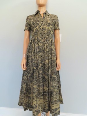 Christian Dior★素敵!Beige/Black Plan de Paris Shirt Dress NWT Christian Dior Beige/Black