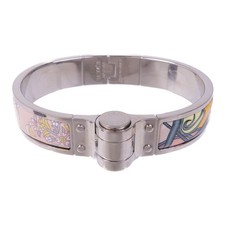 HERMES PHW Hinged Bracelet Metal/Enamel Multicolor
