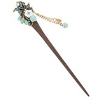 Stylish Wooden Hair Stick Vintage Bronze Hair Pin Traditional Flower Hairpin