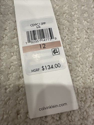 Calvin Klein NWT CD9C13PR Black Stretch Crepe Flutter Sleeve Dress Size 12 - Picture 5 of 12