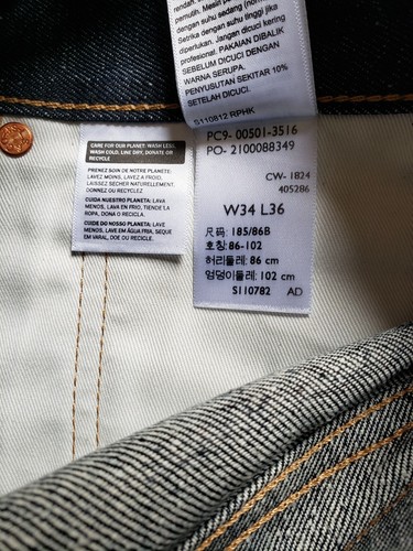 LEVI'S 501 Shrink-to-Fit Raw SELVEDGE "Daffodils" LVC style Jeans W34 inseam L36 - Picture 6 of 21
