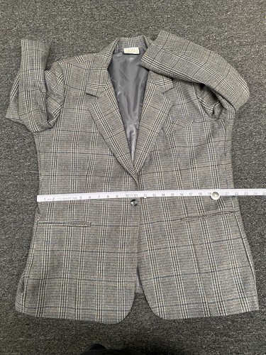 Dalkeith Checked Blazer Womens Size 18 Grey Blue Plaid Wool Blend Vintage - Bild 12 von 17