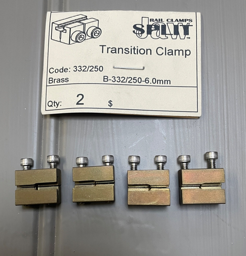 Geteilte Backenschienenklemmen - Messing Übergangsklemmen 332/250 - 4er Set - Spur G
