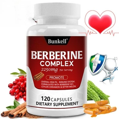BUNKELL Berberin Komplex 120 Kapsel 2250 Mg Enthält Berberin Ceylon Zimt Bittermelone
