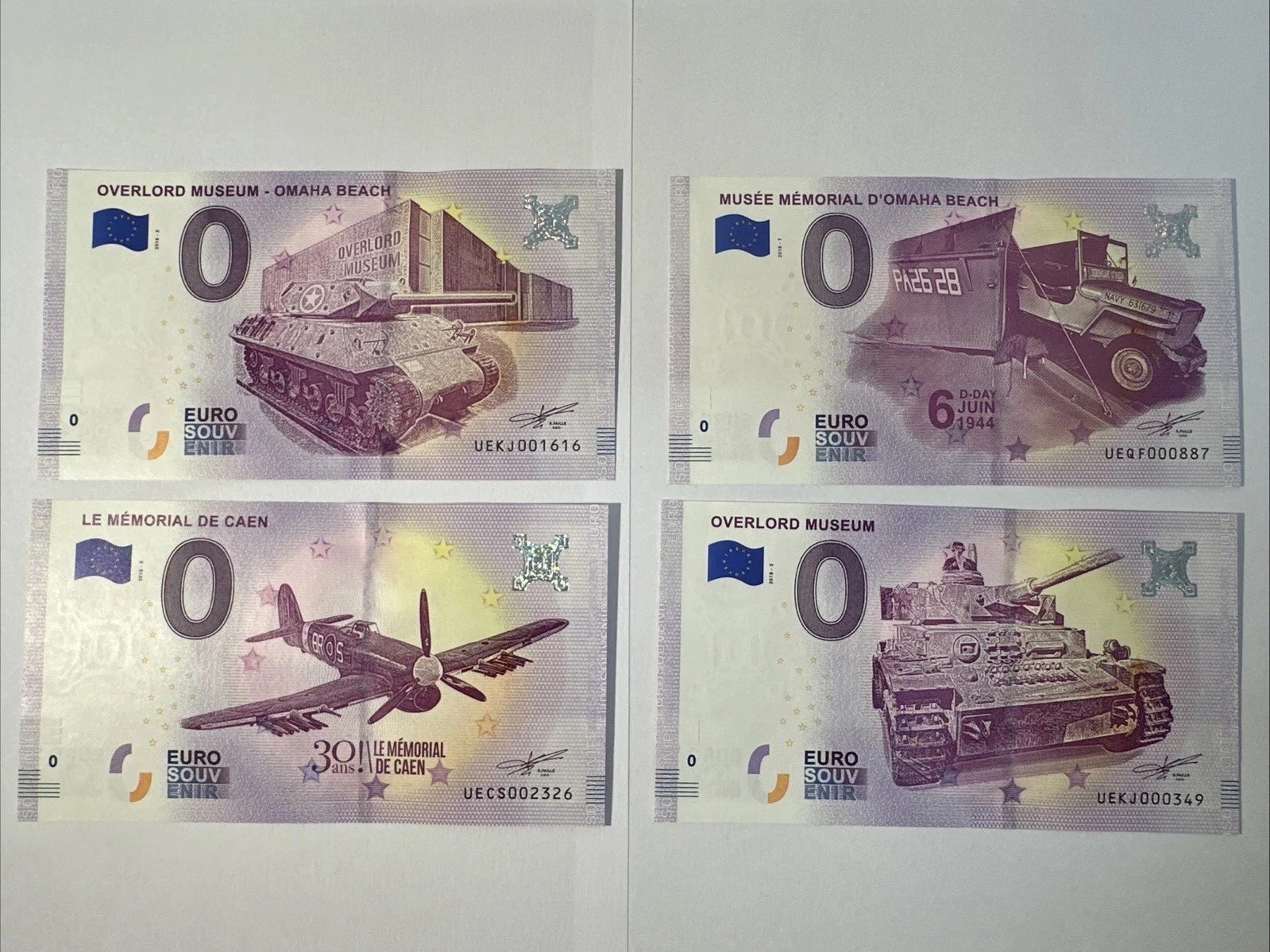 Lot 4 Billets  Zéro 0 € Euro Touristique / Souvenir 2018-1 / 2018-2 / 2018-3