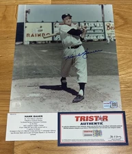 Hank Bauer Auto Autograph Signed 8x10 Photo Tri-Star COA Rare