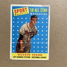 1958 Topps #494 - Sport Magazine '58 All Star: Warren Spahn (Low Grade)