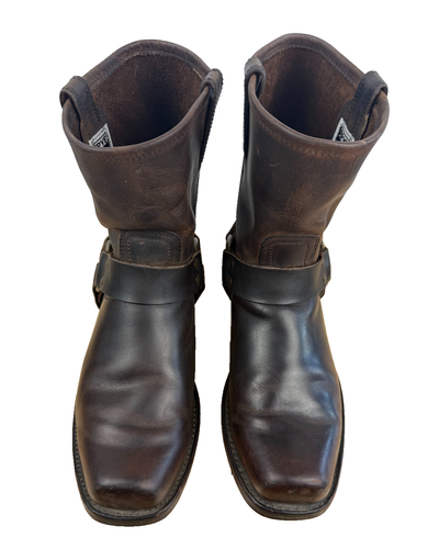 Frye Boots Brown Engineer Leather Harness Neoprene Biker Motorcycle Boots 12M - Picture 3 of 11