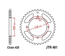 JT Steel Rear Sprocket 420 53T #JTR461.53 for Kawasaki KX80 1988