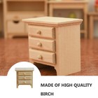  Wood Nightstand Dollhouse Bedside Table Mini Adornment Kids Toys