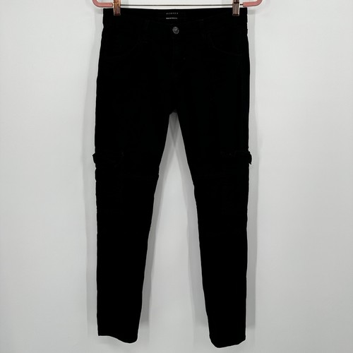 Hudson Black Cargo Skinny Jeans Womens Size 27 Made in USA Moto Detail - Picture 5 of 15