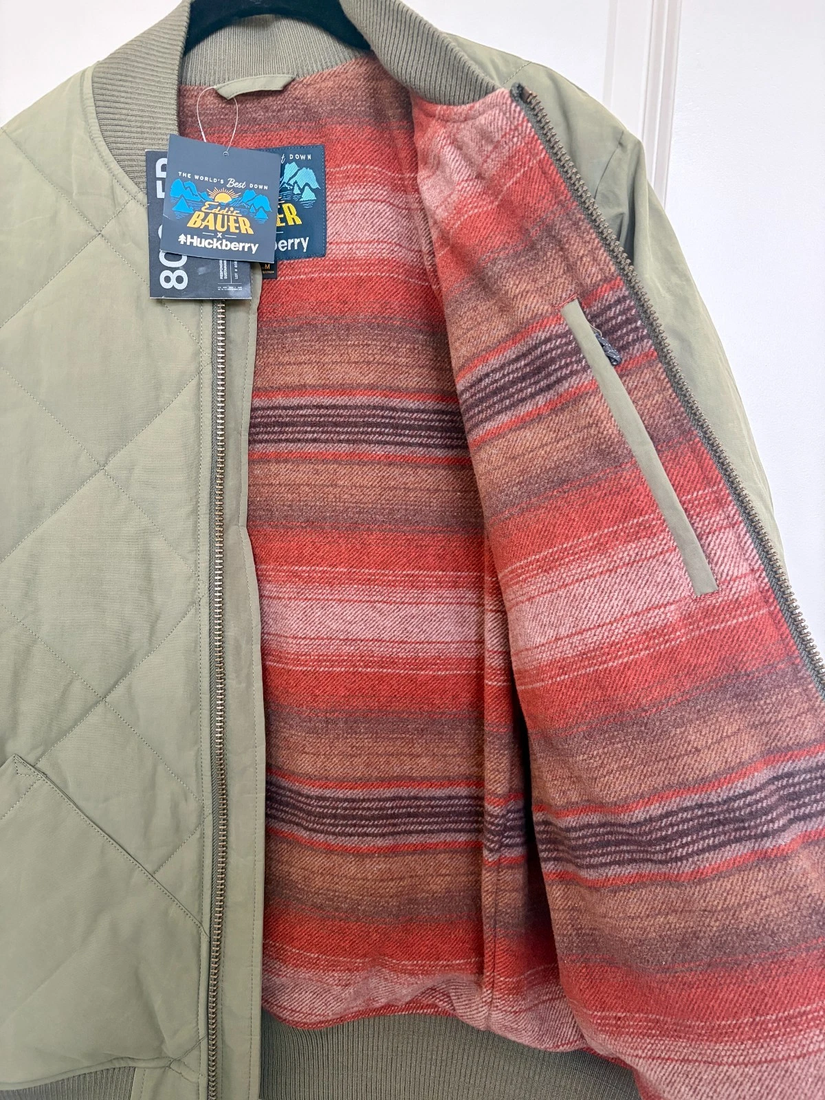 Eddie Bauer x Huckberry The Skyliner Waxed Jacket - Size M - Light Olive (Breen) - product detail image 3