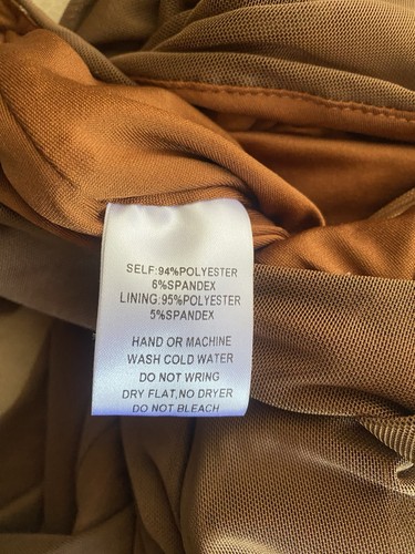 Fashion Nova Kristen Mesh Maxi Dress Brown Mesh Long Sleeve Sz Large NWT - Picture 12 of 15