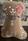St.Nicholas Square Gingerbread Puppy Dog Decorative Pillow NWT