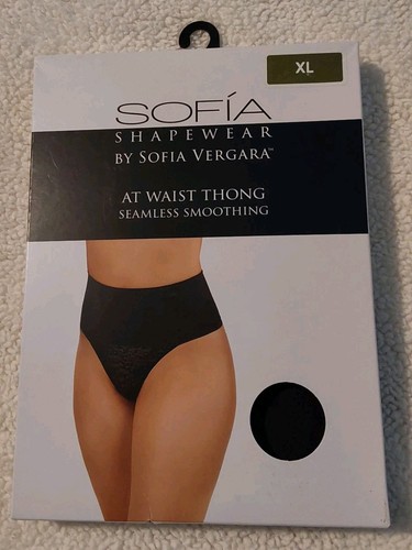 Sofia Vergara Shapewear Waist Thong Women's Size XL Black Seamless Smoothing - Picture 1 of 3