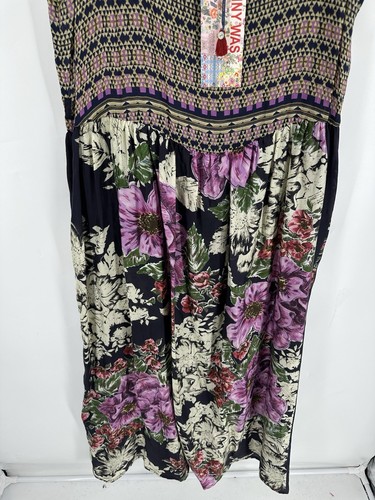 Johnny Was Elle ärmelloses Maxikleid Seidenmischung Damen L neu mit Etikett fehlender Bindegürtel - Bild 3 von 7