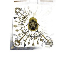 Hermes Carre 90 LES CLES THE KEYS RARE Scarf Silk y1 1002