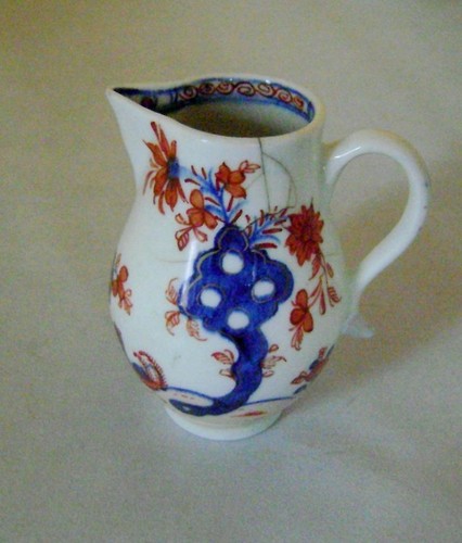 Lowestoft Porcelain Two Birds Pattern Cream Jug  C.1780 : A/F - Picture 9 of 10