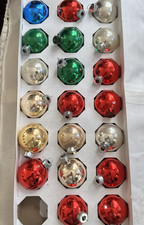 Rauch Glass Christmas Tree Ornament Balls Set 20 Vintage Red Green Silver Gold