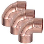  3 Pcs Copper Fittings Pipe Connector Air Conditioner Elbow Welding