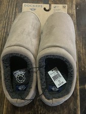 Dockers Men's Beige Temperature Regulated Memory Foam Slippers Size 12 NWT