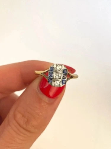 Art Deco Vintage Style Round Lab-Created CZ Diamond Engagement 925 Silver Ring