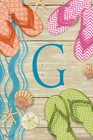 Flip Flops on Ocean Boardwalk Monogram G Double Sided 12 X 18 Inch Garden Flag