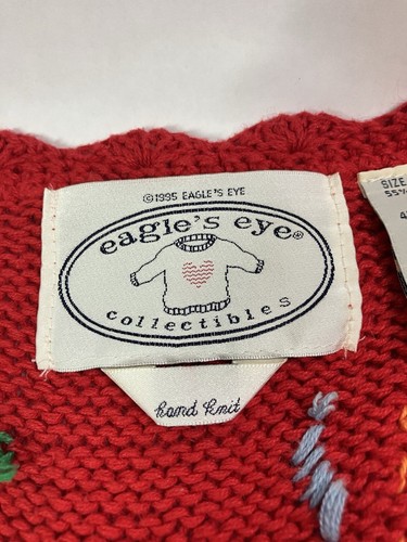 Vintage Eagles Eye Sweater Vest Kitch Birthday 90’s XL Balloons Bears Cake - Picture 3 of 13