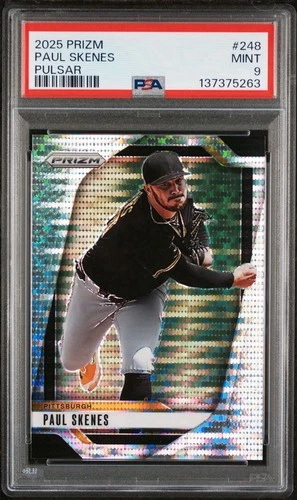 2025 Panini Prizm Paul Skenes Pulsar Prizm /499 #248 Pittsburgh Pirates PSA 9