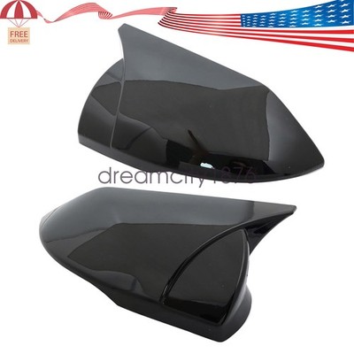 L＆R Side Glossy Black Rearview Mirror Cap Cover Trim For 2021-25 Hyundai Elantra