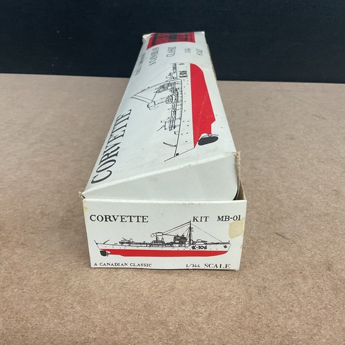 Vintage H.M.C.S. Edmundston Corvette K-106 MB-01 kit modellino classico canadese in legno - Foto 5 di 8