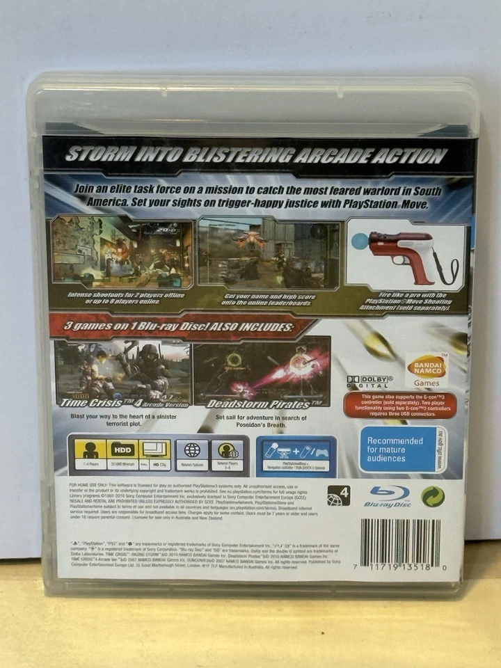 Time Crisis Razing Storm PS3 Game PlayStation 3 Namco Move Shooter- With Manual - Image 2 of 2