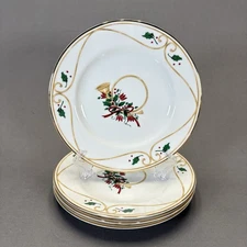 Princess House Veranda Holiday Accent Dessert Salad Plates 8 1/4" Set of 4
