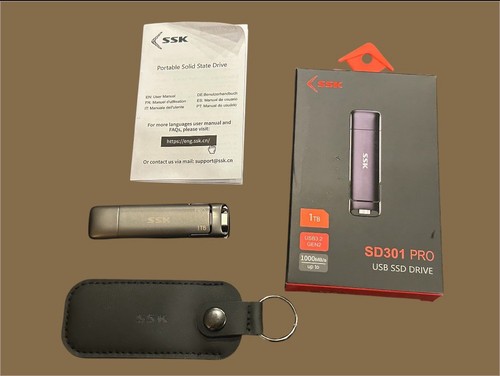 SSK 1TB USB C Drive Up to 1000MB/s, Fast USB Stick Dual Drive Type-c +USB A - Afbeelding 3 van 5