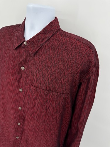 VTG Jhane Barnes STORM Men's XL 100% Cotton Button Down Shirt Red Striped - Picture 4 of 7