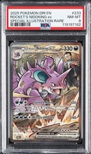 2025 POKEMON DRI EN-DESTINED RIVALS #233 TEAM ROCKET'S NIDOKING EX PSA 8