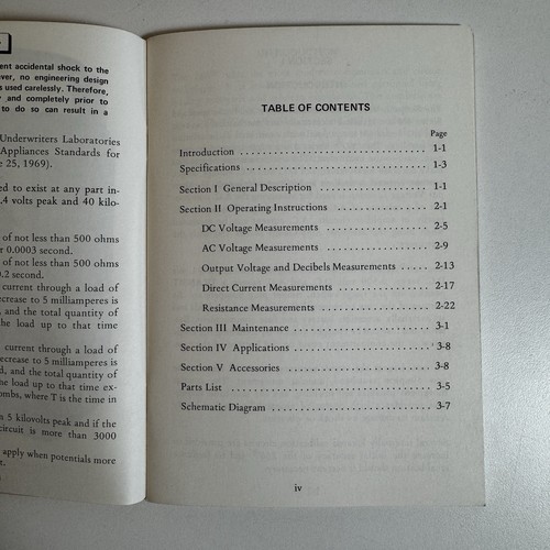Simpson Operators Manual, VOLT-OHM- MILLIAMMETERS 260, Series 6 and 6M - Imagen 6 de 7