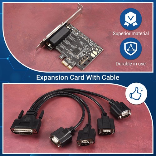 Carte de Port SéRie PCI-E Pcie À 4 Port SéRie RS232 Carte D'Extension de Co9219 - Photo 4/7