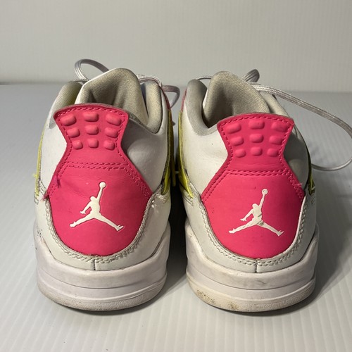 Scarpe da basket Nike Air Jordan 4 CV7809-100 bianche da ragazzo sneakers taglia 3 anni - Foto 8 di 15