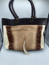 Borsa a mano Diane Gail sudafricana Springbok pelliccia bordo pelle cervo cerbiatto usata in ottime condizioni